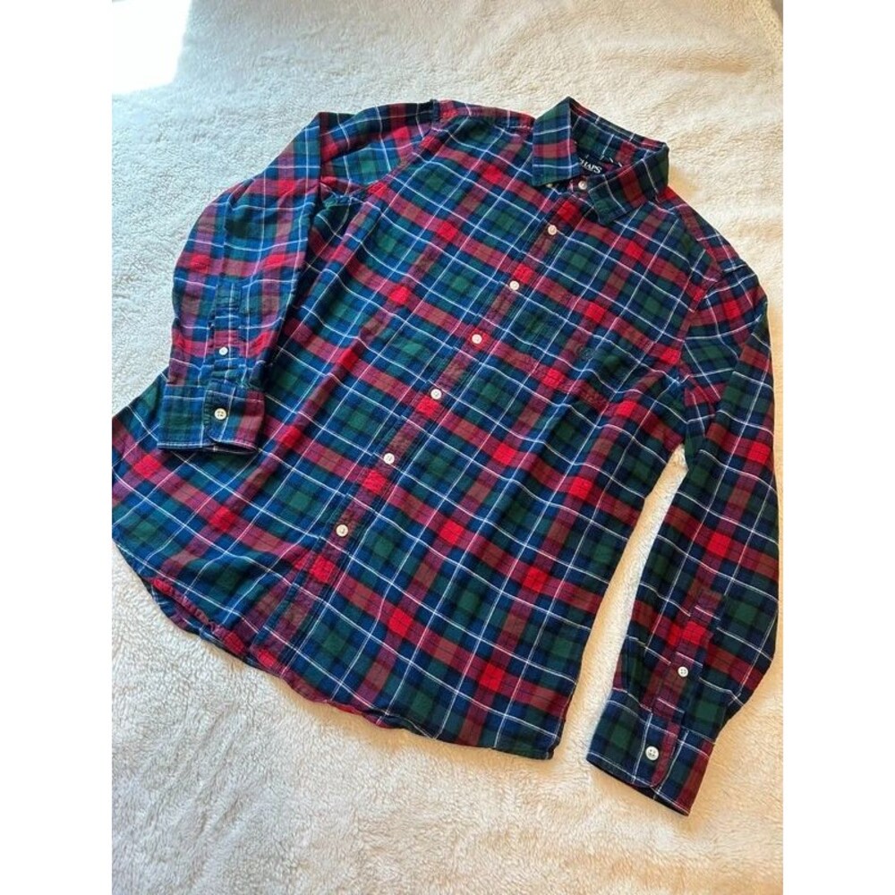 Vtg Ralph Lauren Chaps Men's MD Classic Plaid Flannel Button Down Shirt